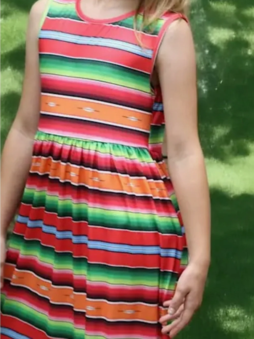 Bright Mulicolor Girls' Striped Maxi Dress NIP